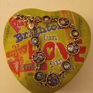 Brighton aquamarine Dog paw bracelet with tin authentic